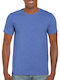 Gildan Softstyle 64000 Ανδρικό Διαφημιστικό T-shirt Κοντομάνικο Heather Royal