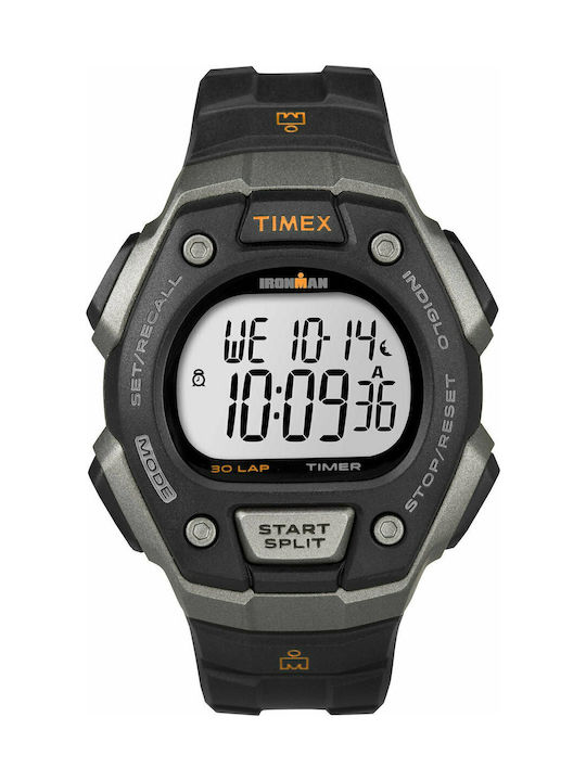 Timex Digital Watch Battery with Black Rubber Strap T5K821