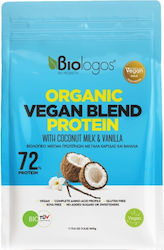 Viologos Organic Vegan Blend Protein 70% Vanilie și nucă de cocos 500gr Viologos Organic Vegan Blend Protein 70% Vanilie și nucă de cocos 500gr