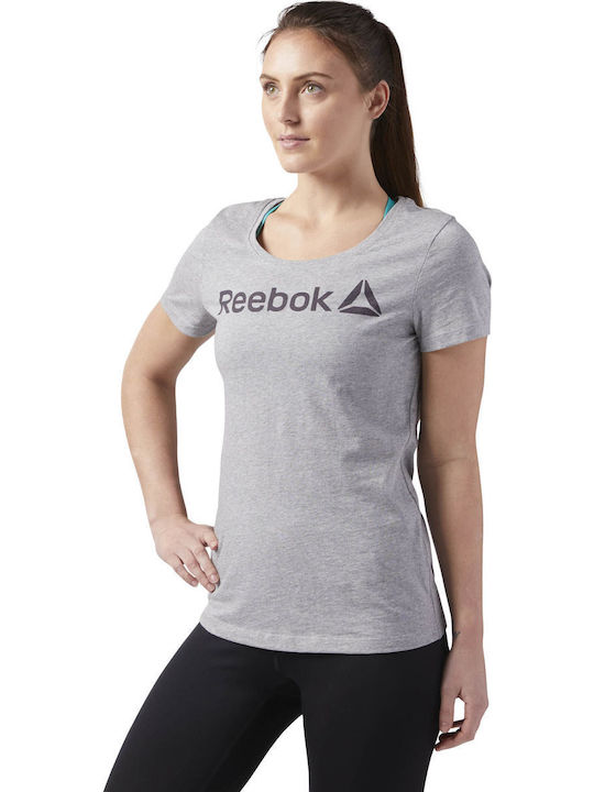 Reebok Scoop Neck Tee Women's T-shirt Gray