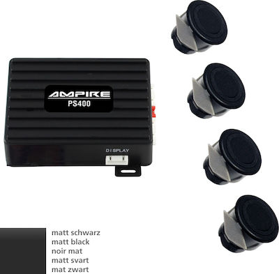Ampire Σύστημα Παρκαρίσματος Αυτοκινήτου με Buzzer και 4 Αισθητήρες 21mm σε Μαύρο Χρώμα