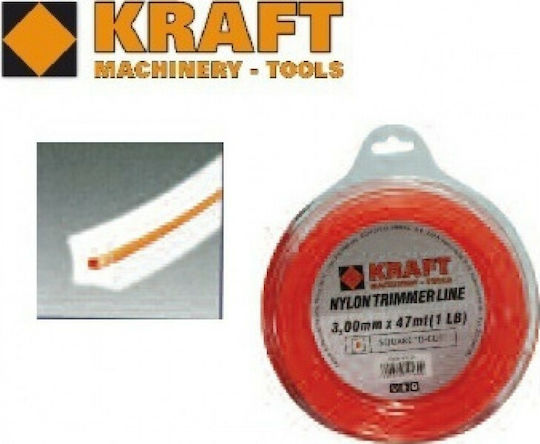 Kraft D-Cut Μεσινέζα Τετράγωνη Στριφτή Μήκους 15m και Πάχους 3mm