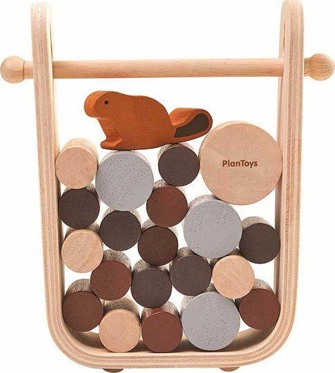 Plan Toys Stacking Toy Balance Game with Beaver made of Wood for 36++ Months