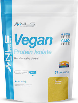 NLS Vegan Protein Isolate Χωρίς Γλουτένη & Λακτόζη με Γεύση Μπανάνα 1kg