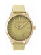 Oozoo Timepieces Watch with Beige Leather Strap
