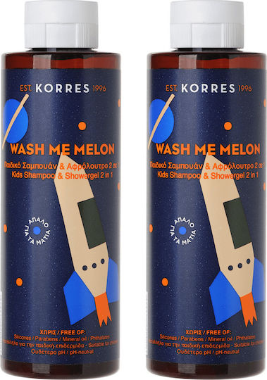 Korres Kinder Schaumbad & Shampoo Wash Me Melon mit Aloe Vera in Gel-Form 250ml