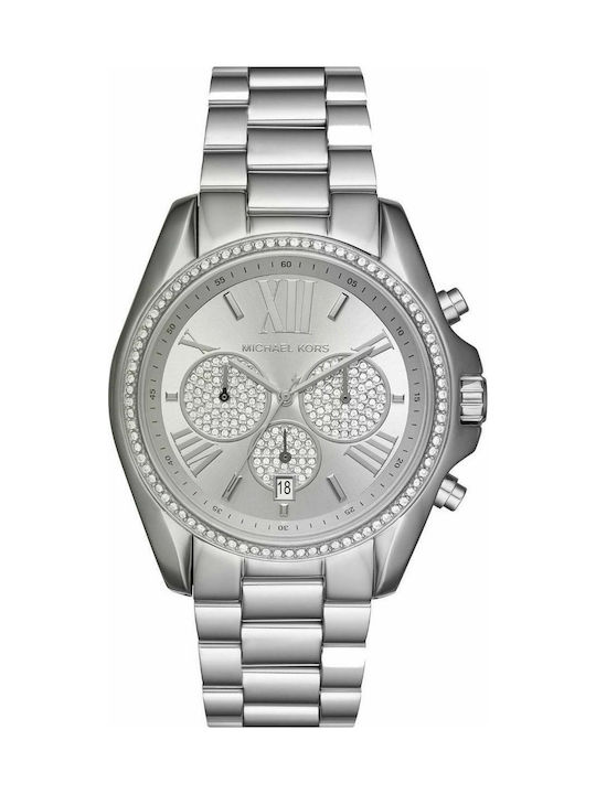 Michael Kors Bradshaw Watch Chronograph with Silver Metal Bracelet