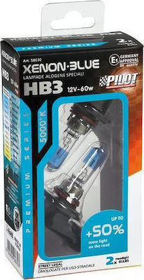 Lampa Λάμπες Αυτοκινήτου & Μοτοσυκλέτας Xenon-Blue +50% HB3-9005 Αλογόνου 5000K Ψυχρό Λευκό 12V 60W 2τμχ