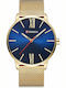 Curren Men's Watch 44mm Battery with Metal Bracelet Gold / Blue