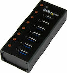 StarTech USB 3.0 Hub 7 Θυρών με σύνδεση USB-A & Θύρα Φόρτισης και Εξωτερική Παροχή Ρεύματος