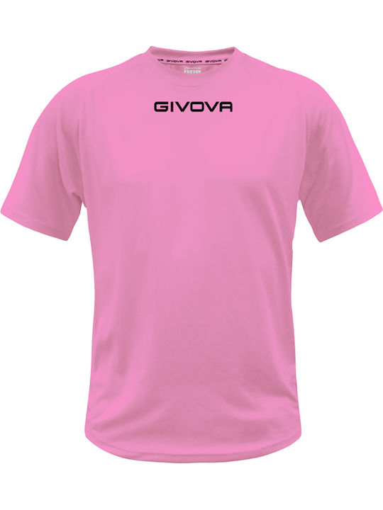 Givova MAC01 Pink Αθλητικό Ανδρικό T-shirt Ροζ με Λογότυπο
