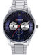 Curren Men's Watch 44mm Chronograph Battery with Metal Bracelet Silver / Blue