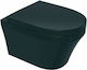 Domistyle Teos Black 78303 Λεκάνη Κρεμαστή με Κάλυμμα Soft Close Μαύρη