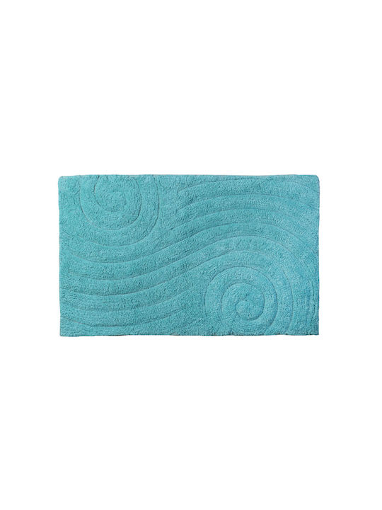 Estia Badematte Baumwolle Rechteckig Maze 02-4262 Blau 50x80cm