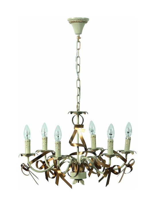 ARlight CW 2199/6 Candelabru 6xE14 Ø59cm cu Lumânări Alb 0104265