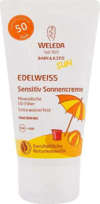 Weleda Sun Edelweiss Impermeabil Bebeluș Crema de Soare Emulsie pentru Față & Corp SPF50 50ml