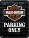 Nostalgic Art Sign Wall Decor made of Metallic Harley-davidson Parking Only 15x1x20cm 1pcs