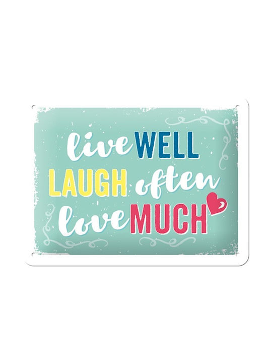 Nostalgic Art Metallic Wall Sign Word Up Live Laugh Love 15x1x15cm