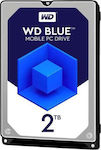 Western Digital Blue 2TB HDD Σκληρός Δίσκος 2.5" SATA III 5400rpm με 128MB Cache για PS4 / Laptop / Desktop