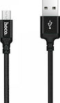 Hoco Braided USB 2.0 to micro USB Cable Μαύρο 2m (X14)