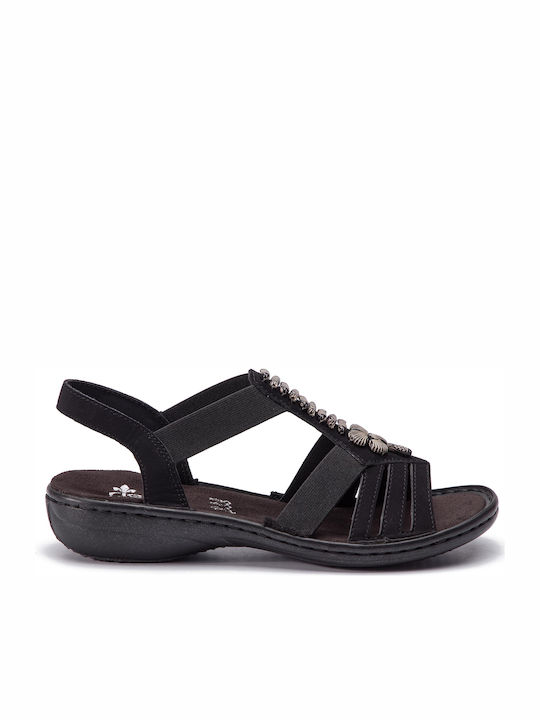 Rieker Women's Flat Sandals Anatomic in Black C...