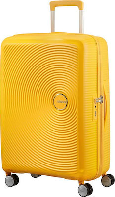 American Tourister Soundbox Spinner 4 Medium Travel Suitcase Hard Yellow with 4 Wheels Height 67cm