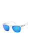 Oakley Frogskins Men's Sunglasses with Transparent Plastic Frame and Blue Mirror Lens OO9013-D0