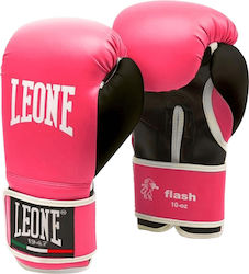 Leone Flash Pink Synthetic Leather Boxing Competition Gloves Pink