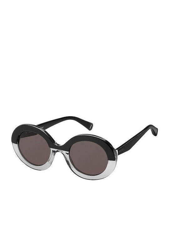 Max & Co Women's Sunglasses with Grey Horn-Rimmed Frame and Grey Lenses 330/S 08A/K2