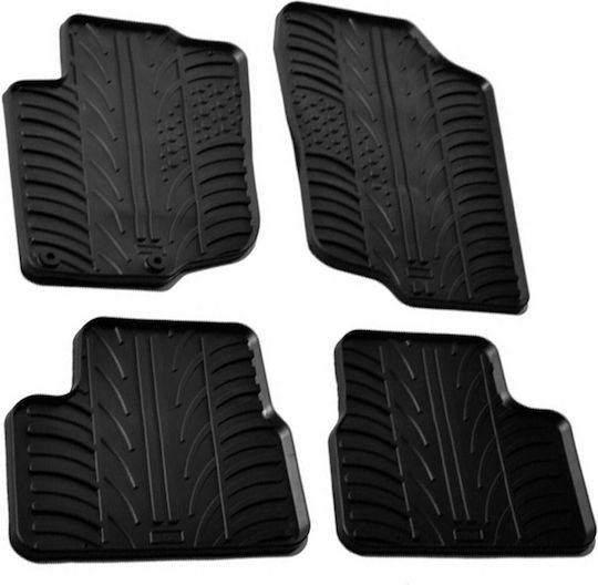 Lampa Set of Front and Rear Mats 4pcs Tray Type for Peugeot 207 Black