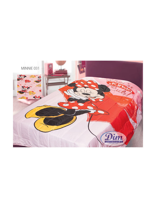 Dimcol Kids Quilt Single Minnie Multicolour 160x250cm