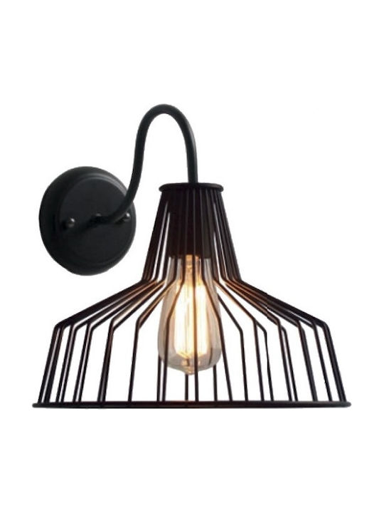 GloboStar Vintage Lumină de Perete cu Soclu E27 Negru 30x30x30cm