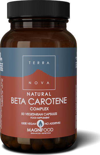 TerraNova Natural Beta Carotene Complex Βιταμίνη για τα Μαλλιά, τo Δέρμα & Αντιοξειδωτική δράση 325mg 50 φυτικές κάψουλες