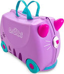 Trunki Cassie the Cat Children's Cabin Travel Suitcase Hard Purple with 4 Wheels Height 31cm.