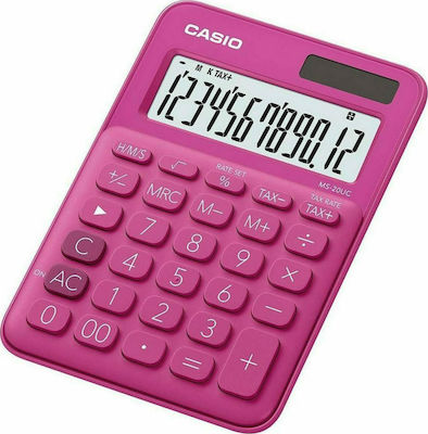 Casio MS-20UC Calculator Contabilitate 12 Cifre în Culoarea Fuchsia