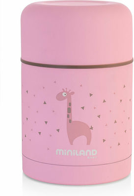 Miniland Baby Food Thermos Silky Stainless Steel Pink 600ml