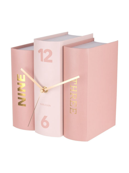 Karlsson Pink Book Tabletop Clock KA5730