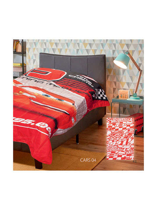 Dimcol Kids Quilt Single Disney Cars Red 160x250cm