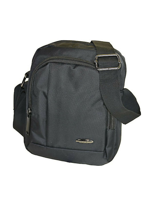 RCM K00026 Ανδρική Τσάντα Ώμου / Χιαστί σε Μαύρο χρώμα