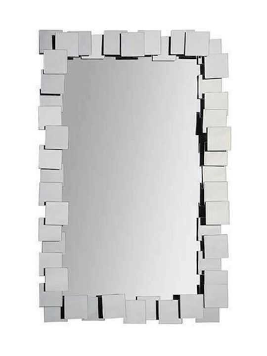 Καθρέπτης Τοίχου Ολόσωμος με Ασημί Γυάλινο Πλαίσιο 120x80cm
