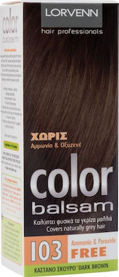 Lorvenn Color Balsam Set Vopsea Temporară fără amoniac 103 Chestnut Dark 60ml