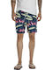 Funky Buddha Herren Badebekleidung Shorts Marineblau mit Mustern