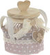 Inart Vase General Use with Lid Glass Pink 12x12x17cm