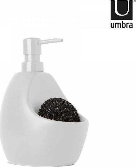 Umbra Joey Дозатор Кухня Керамика с Кутия за Гъба Бял 600мл