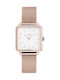 Cluse La Garconne Rose Gold Mesh / White Watch with Pink Gold Metal Bracelet