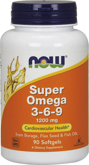 Now Foods Super Omega 3 6 9 1200mg 90 μαλακές κάψουλες