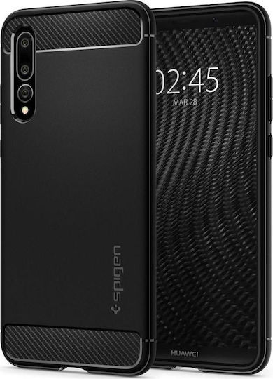 Spigen Rugged Armor Back Cover Σιλικόνης Μαύρο (Huawei P20 Pro)