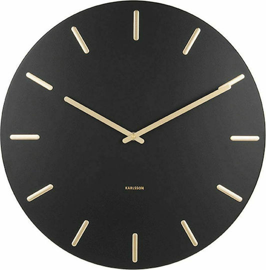 Karlsson Charm Negru 45cm Ceas De Perete Metalic Negru Ø45cm