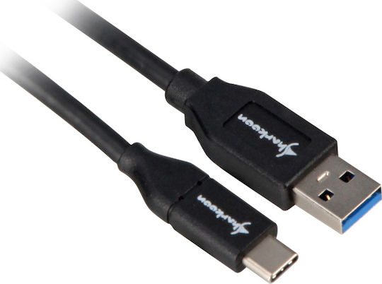 Sharkoon Regular USB 3.1 Cablu USB-C bărbătesc - USB-A Negru 1m