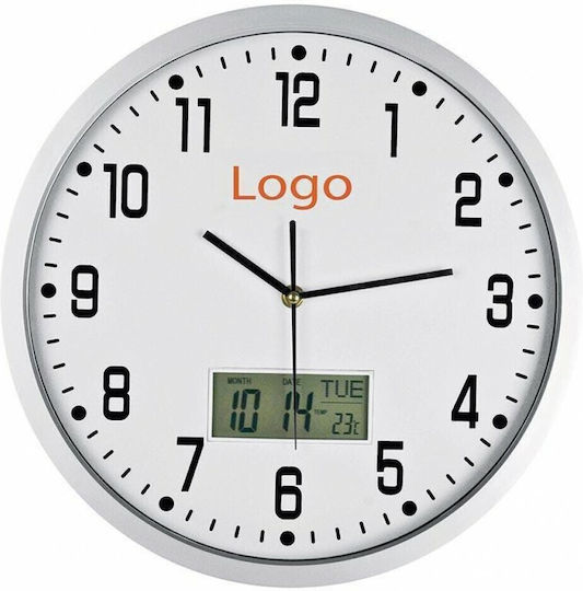 Next Wanduhr Metallisch Weiß Ø35cm